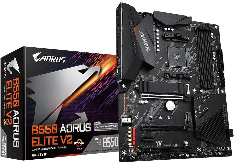 مادربرد گیگابایت B550 AORUS Elite V2 (AMD Ryzen 5000/B550/ATX/PCIe4.0/DDR4/USB3.2 Gen 1/Realtek ALC1200/M.2/2.5 GbE LAN/HDMI/DP/مادربرد گیمینگ) مادربرد گیگابایت B550 AORUS Elite V2 (AMD Ryzen 5000/B550/ATX/PCIe4.0/DDR4/USB3.2 Gen 1/Realtek ALC1200/M.2/2.5 GbE LAN/HDMI/DP/مادربرد گیمینگ)