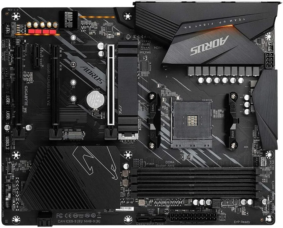 مادربرد گیگابایت B550 AORUS Elite V2 (AMD Ryzen 5000/B550/ATX/PCIe4.0/DDR4/USB3.2 Gen 1/Realtek ALC1200/M.2/2.5 GbE LAN/HDMI/DP/مادربرد گیمینگ)