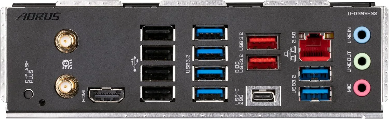 مادربرد GIGABYTE X670 AORUS Elite AX (AM5/ LGA 1718/ AMD/ X670/ ATX/ DDR5/ Quad M.2/ PCIe 5.0/ USB 3.2 Gen2X2 Type-C/AMD WiFi 6E/ 2.5GbE LAN/Q-Flash Plus/M.2 EZ-Latch/مادربرد گیمینگ)