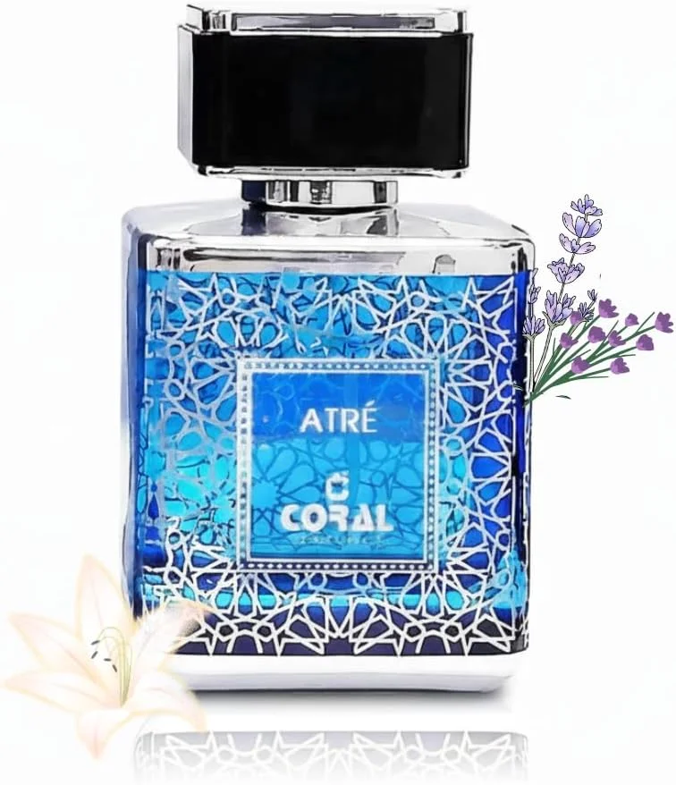 عطر مردانه کورال اتره - 100 میلی لیتر | ادو پرفیوم | رایحه تند و معطر ماندگار با نت های هل، اسطوخودوس، زنبق، وانیل و چوبی