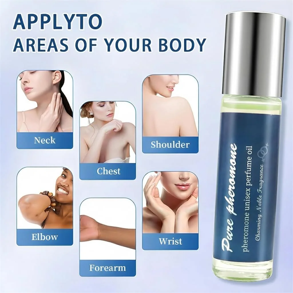 عطر رولی فرمونی برای آقایان و بانوان، روغن معطر ماندگار، اپلیکاتور رولی قابل حمل، فرمول ملایم برای پوست، 10 میلی لیتر (یونیسکس)