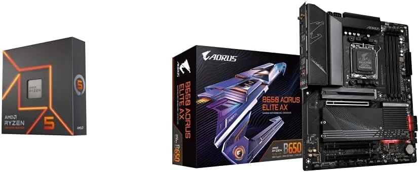 پردازنده AMD Ryzen 5 7600X به همراه مادربرد GIGABYTE B650 AORUS ELITE AX پردازنده AMD Ryzen 5 7600X به همراه مادربرد GIGABYTE B650 AORUS ELITE AX