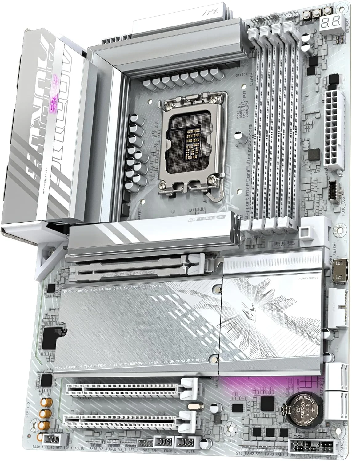 مادربرد GIGABYTE B860 AORUS Elite WIFI7 ICE Intel Core Ultra (سری 2) LGA 1851، ATX، DDR5، 3X M.2، PCIe 5.0، USB-C، WIFI7، 2.5GbE LAN، EZ-Latch مادربرد GIGABYTE B860 AORUS Elite WIFI7 ICE Intel Core Ultra (سری 2) LGA 1851، ATX، DDR5، 3X M.2، PCIe 5.0، USB-C، WIFI7، 2.5GbE LAN، EZ-Latch