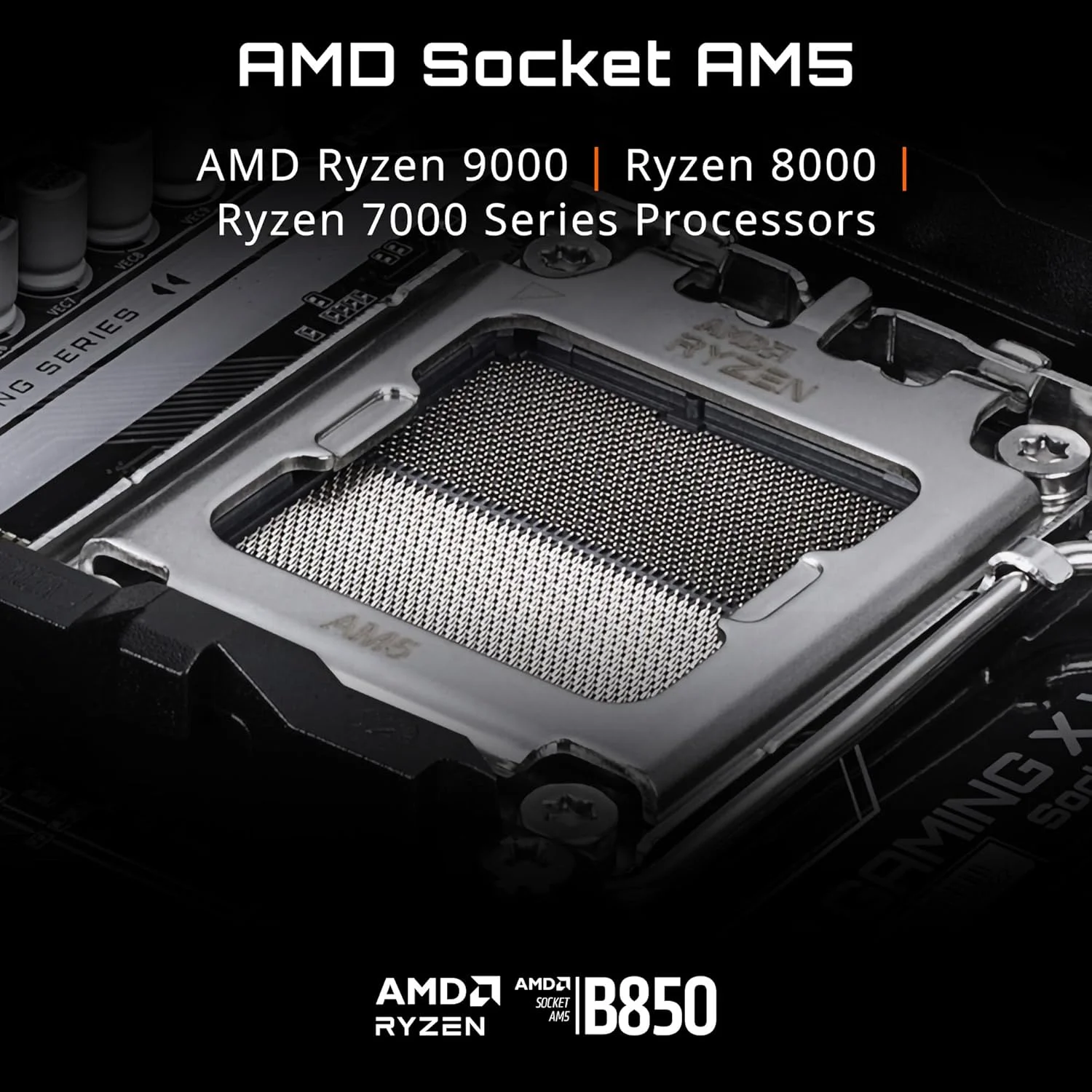 مادربرد GIGABYTE B850 AI TOP AMD AM5 LGA 1718، ATX، DDR5، 3X M.2، PCIe 5.0، USB-C، WIFI7، 10GbE LAN، EZ-Latch