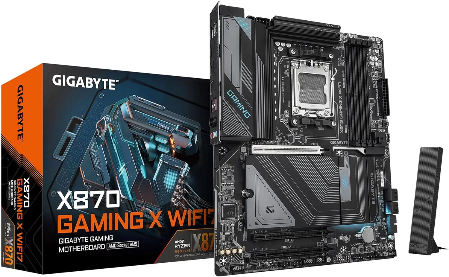 مادربرد GIGABYTE X870 Gaming X WIFI7 AMD AM5 LGA 1718، ATX، DDR5، 3X M.2، PCIe 5.0، USB4، WIFI7، 2.5GbE LAN، EZ-Latch، 5 ساله