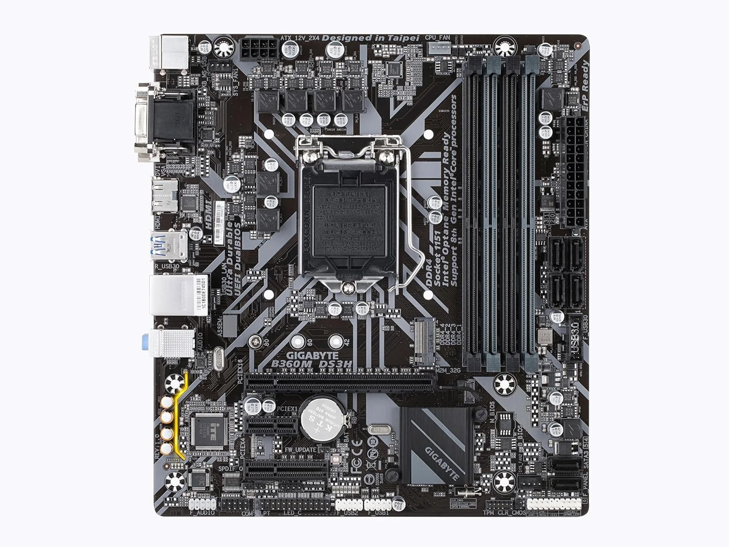 مادربرد GIGABYTE B360M DS3H (LGA1151/Intel/Micro ATX/USB 3.1 Gen 1 (USB3.0) Type A/DDR4) مادربرد GIGABYTE B360M DS3H (LGA1151/Intel/Micro ATX/USB 3.1 Gen 1 (USB3.0) Type A/DDR4)