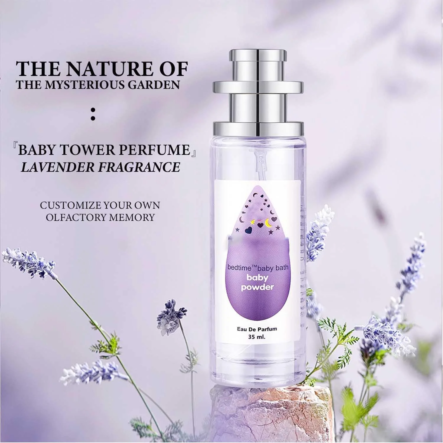 عطر پودر بچه با ماندگاری طولانی، عطر برج کودک با رایحه ای تازه و سبک، رطوبت و رایحه ماندگار - هدیه ای برای زنان، رایحه ملایم پودر بچه و گل، 35 میلی لیتر