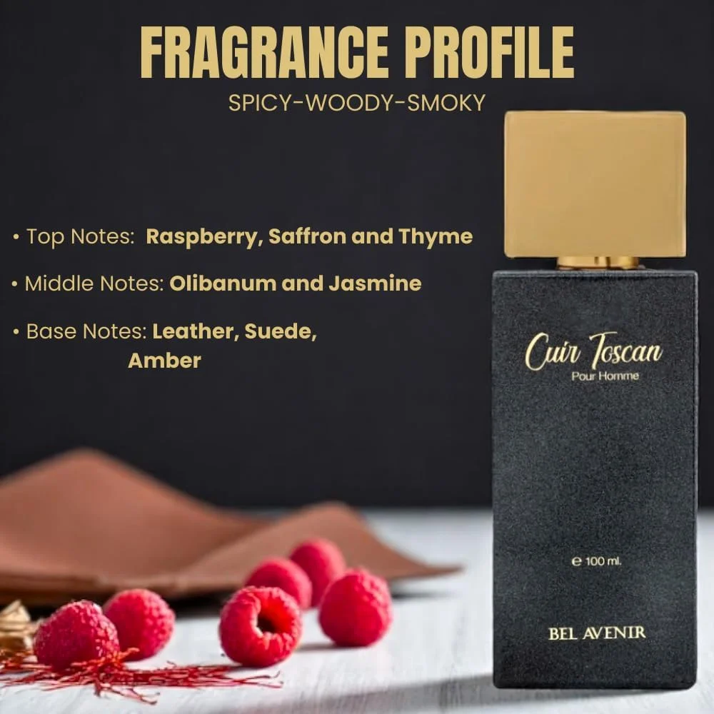عطر مردانه Belavenir Cuir Toscan – رایحه مردانه با الهام از چرم – ادو پرفیوم 100 میلی لیتر