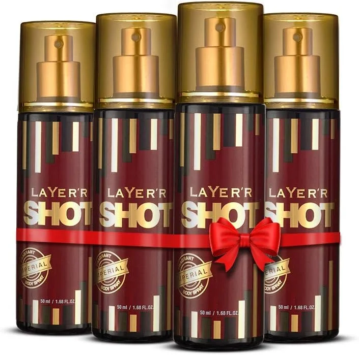 اسپری بدن مردانه لیرر شات گلد ایمپریال با رایحه ماندگار - 4 عدد 50 میلی لیتری