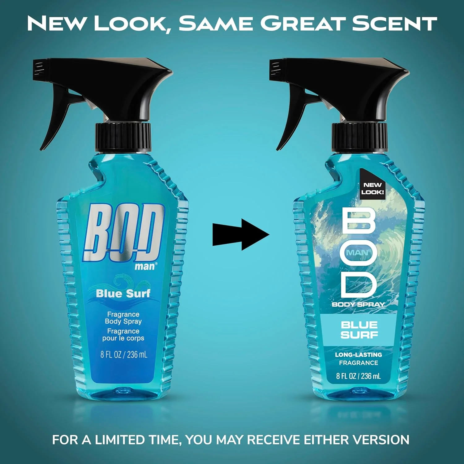 اسپری خوشبو کننده بدن مردانه Bod Man Parfums De Coeur، 236 میلی لیتر (Blue Surf)