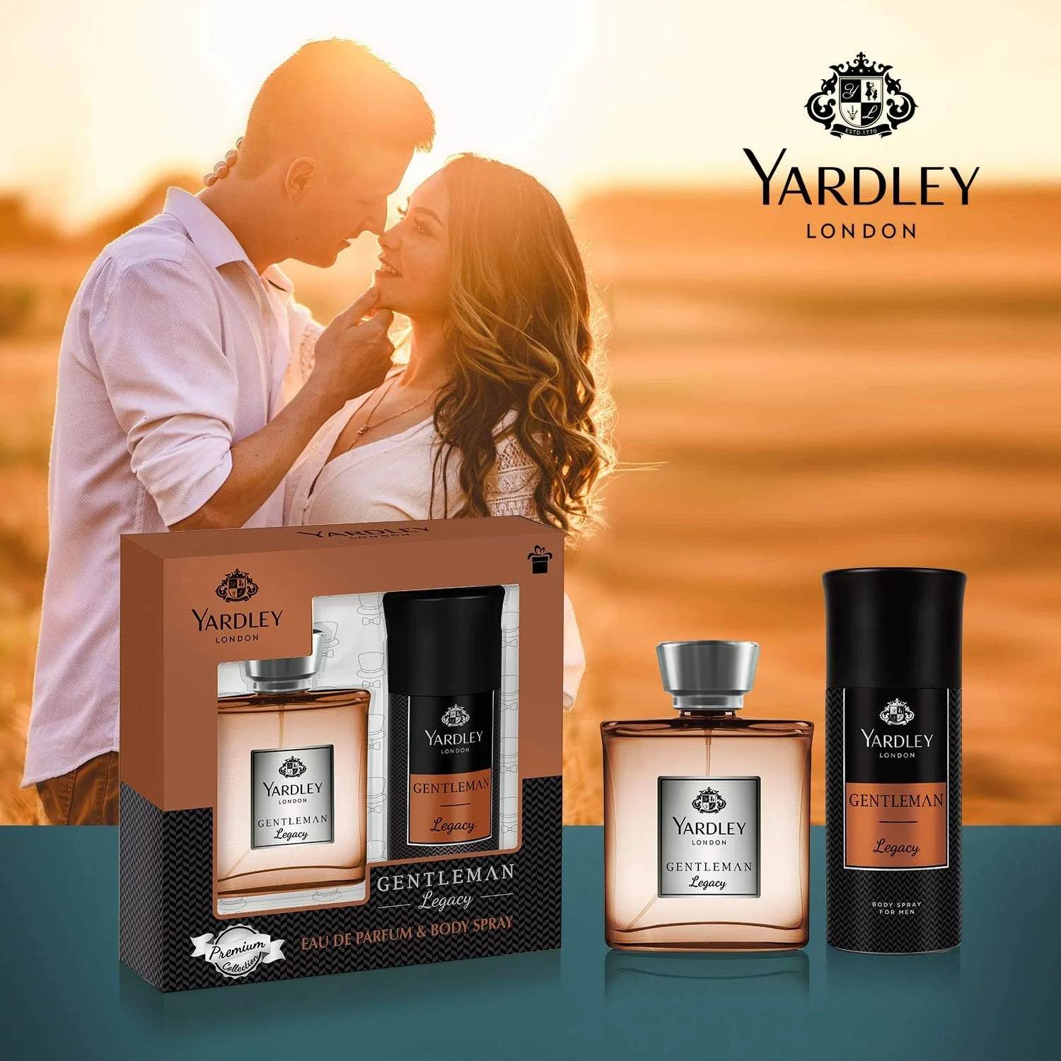 ست هدیه ادو پرفیوم مردانه Yardley London Gentleman Legacy - ادو پرفیوم 100 میلی لیتر + اسپری بدن 150 میلی لیتر با رایحه ای مردانه و جذاب با نت های چوبی شرقی (بسته 2 عددی)