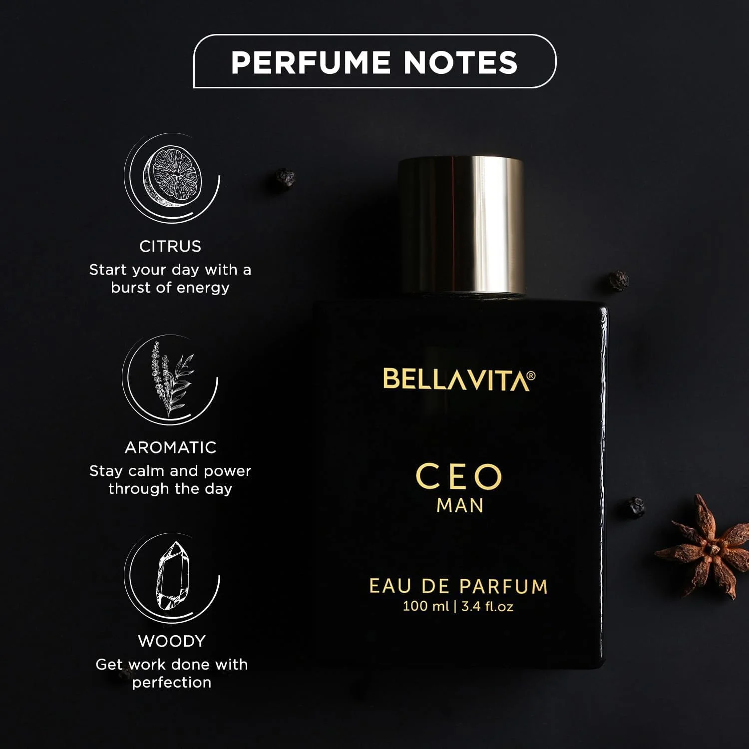 ادکلن مردانه BellaVita Luxury CEO Man | عطر مردانه با رایحه لیمو، اسطوخودوس، دانه تونکا، نارنگی و وتیور | رایحه چوبی ماندگار | عطر مردانه، رایحه تازه برای مردان، هدیه برای مردان، 100 میلی لیتر ادکلن مردانه BellaVita Luxury CEO Man | عطر مردانه با رایحه لیمو، اسطوخودوس، دانه تونکا، نارنگی و وتیور | رایحه چوبی ماندگار | عطر مردانه، رایحه تازه برای مردان، هدیه برای مردان، 100 میلی لیتر