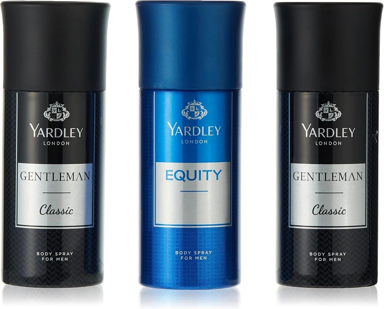 اسپری بدن مردانه کلاسیک و اکوئیتی یاردلی - 150 میلی لیتر (بسته 3 عددی) | رایحه مردانه مدرن و نت های دریایی و میوه ای | برای محافظت طولانی مدت در برابر بو | بسته متنوع
