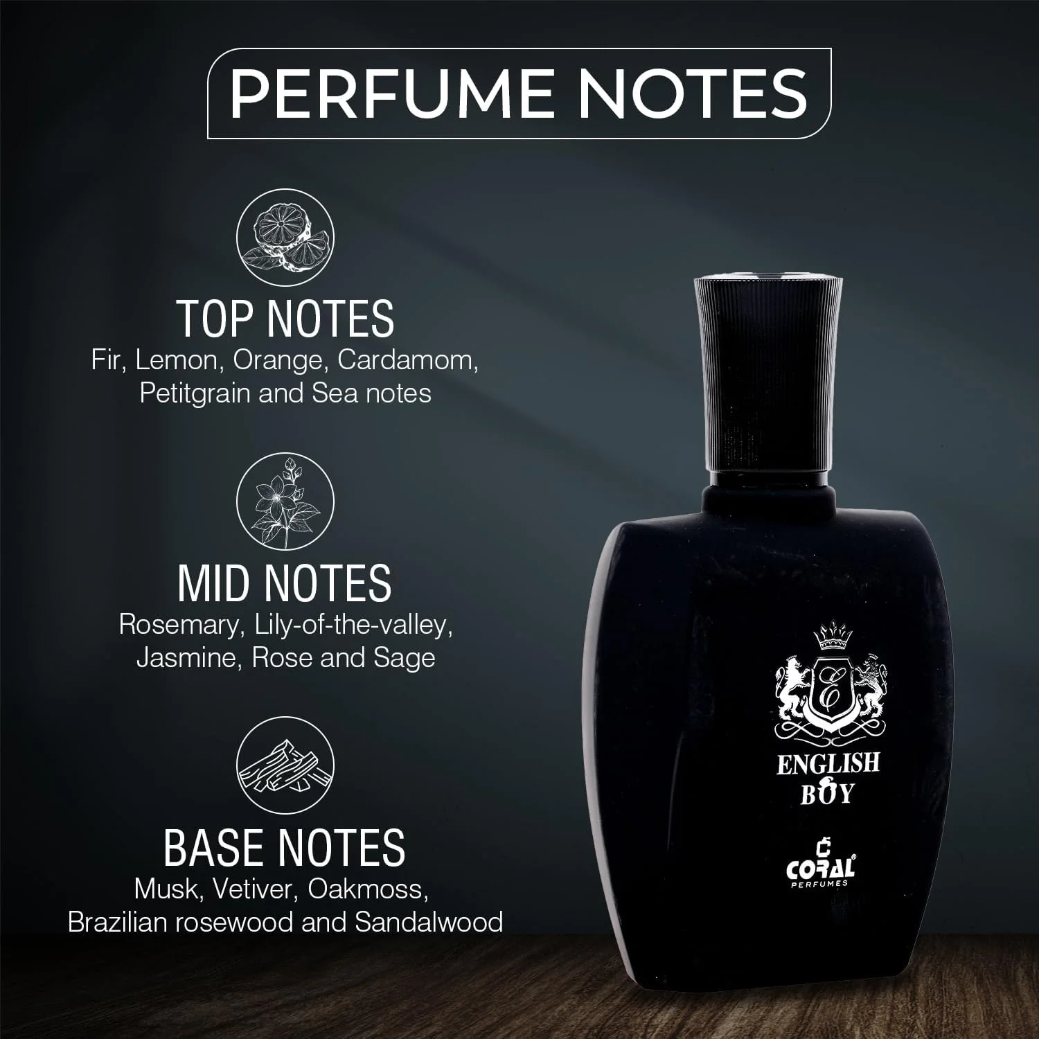 ادکلن مردانه کورال انگلیش بوی - 100 میلی لیتر | ادو پرفیوم | رایحه لوکس ماندگار | رایحه چوبی، معطر و شرقی | ساخت دبی
