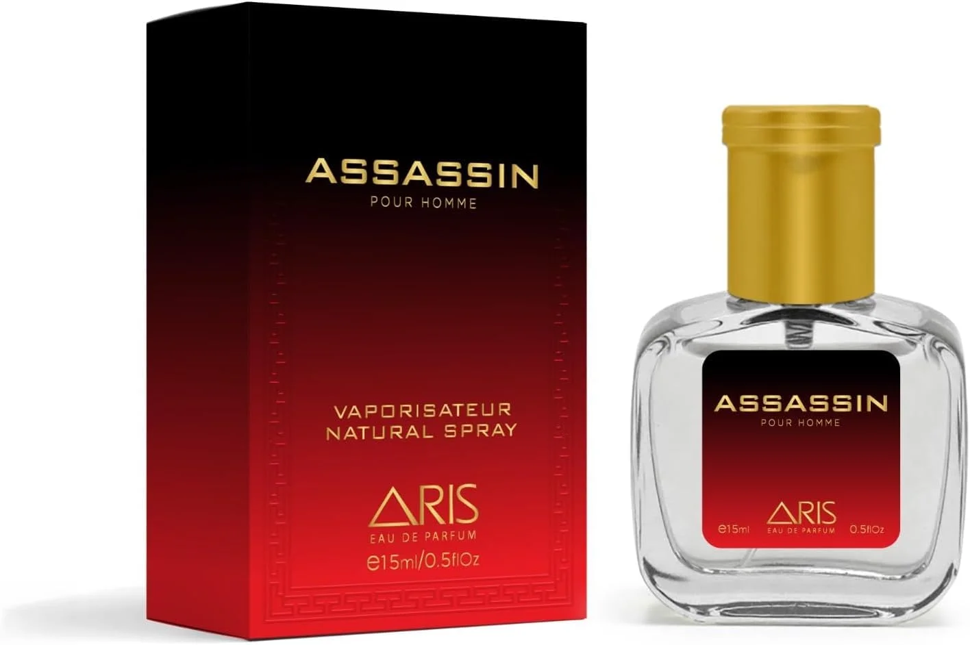 ادکلن مردانه آریس مدل Assassin - رایحه ماندگار مشک و چوب - اسپری جیبی 15 میلی لیتری - رایحه ای جسورانه و مردانه برای استفاده روزانه، مسافرت یا طراوت در حرکت