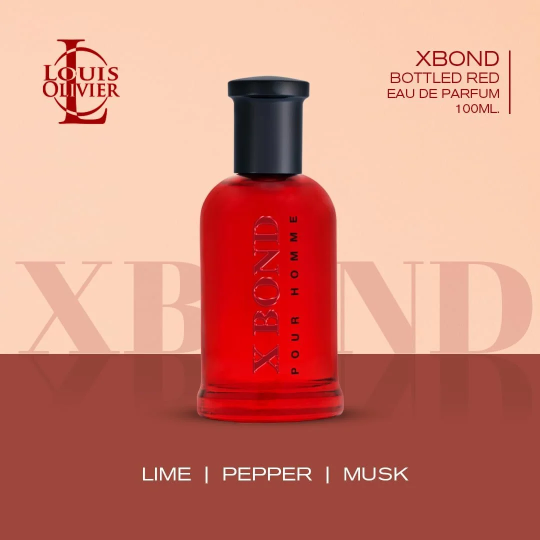 ادکلن مردانه لویی اولیور ایکس باند قرمز - عطر ماندگار، جسور و با طراوت، 100 میلی لیتر | رایحه مرکبات، ادویه ای و چوبی مردانه