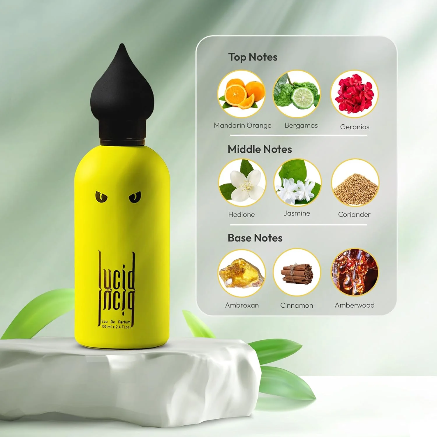 عطر مردانه لوسید گرین ۱۰۰ میلی لیتر – ادو پرفیوم پر جنب و جوش و انرژی بخش، رایحه های ظریف مرکبات سبز و چوبی، رایحه ای ماندگار برای مردان