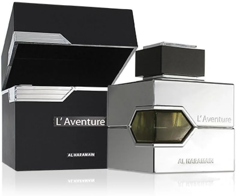 ادکلن مردانه و زنانه الحرمین L’Aventure ادو پرفیوم 200 میلی لیتر | رایحه لوکس و ماندگار مردانه با مرکبات، یاس، عنبر و مشک | رایحه میوه ای شیپر جسورانه