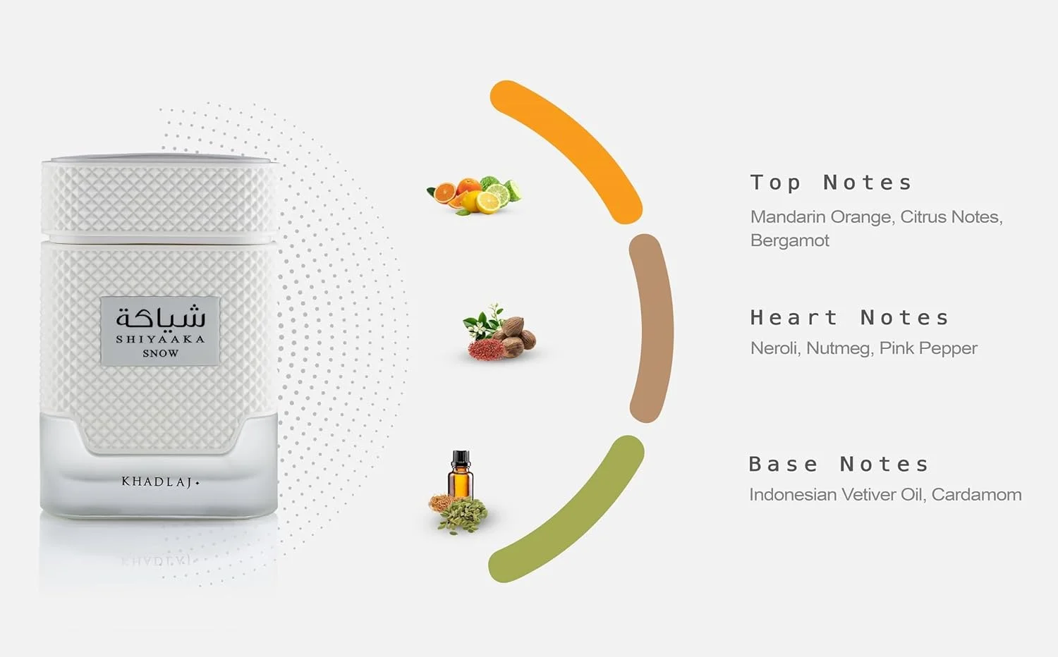 ادکلن مردانه خاص شییاکا اسنو از عطر خادلج، ۱۰۰ میلی لیتر، رایحه مرکباتی تازه و ادویه ای با نارنگی، نرولی، و وتیور ادکلن مردانه خاص شییاکا اسنو از عطر خادلج، ۱۰۰ میلی لیتر، رایحه مرکباتی تازه و ادویه ای با نارنگی، نرولی، و وتیور