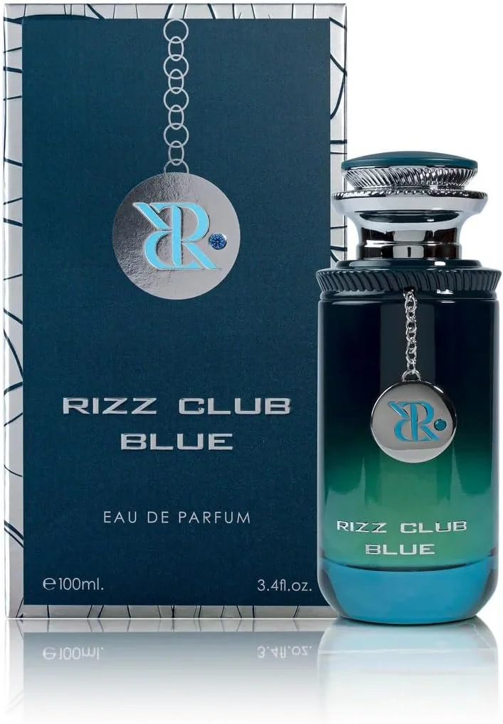 ادکلن مردانه شیخ سعید مدل RIZZ Club Blue حجم 100 میلی لیتر - رایحه ای ماندگار و پیچیده با رایحه های کندر، نعناع هندی، وتیور و سدر