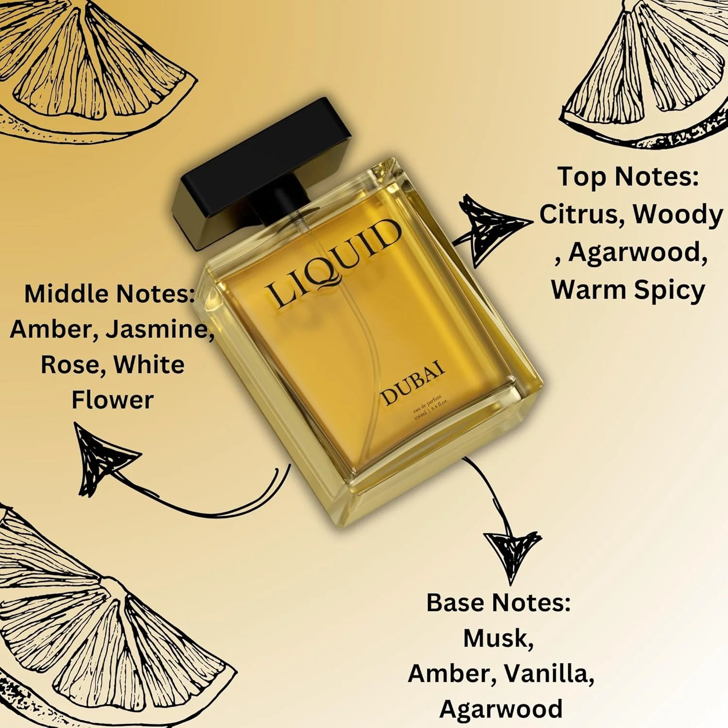 عطر مردانه LIQUID Luxury Dubai حجم 100 میلی لیتر - رایحه ممتاز با ماندگاری طولانی، هدیه لوکس مردانه با رایحه های چوبی، ادویه ای و عود