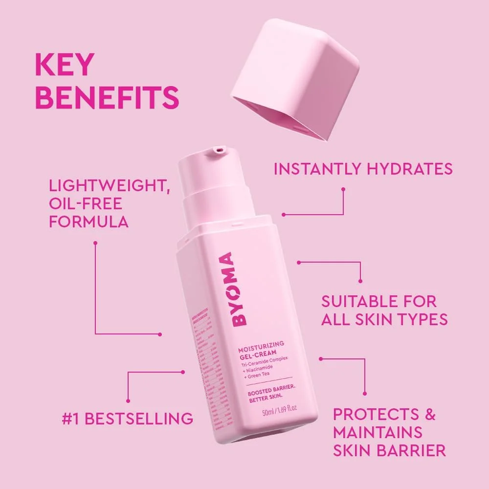 کرم ژل مرطوب کننده بایوما - کرم ترمیم کننده سد دفاعی پوست/ لوسیون ژل صورت حاوی نیاسینامید و چای سبز - مرطوب کننده سرامید صورت برای پوست خشک - فاقد الکل، فاقد چربی - 50 میلی لیتر