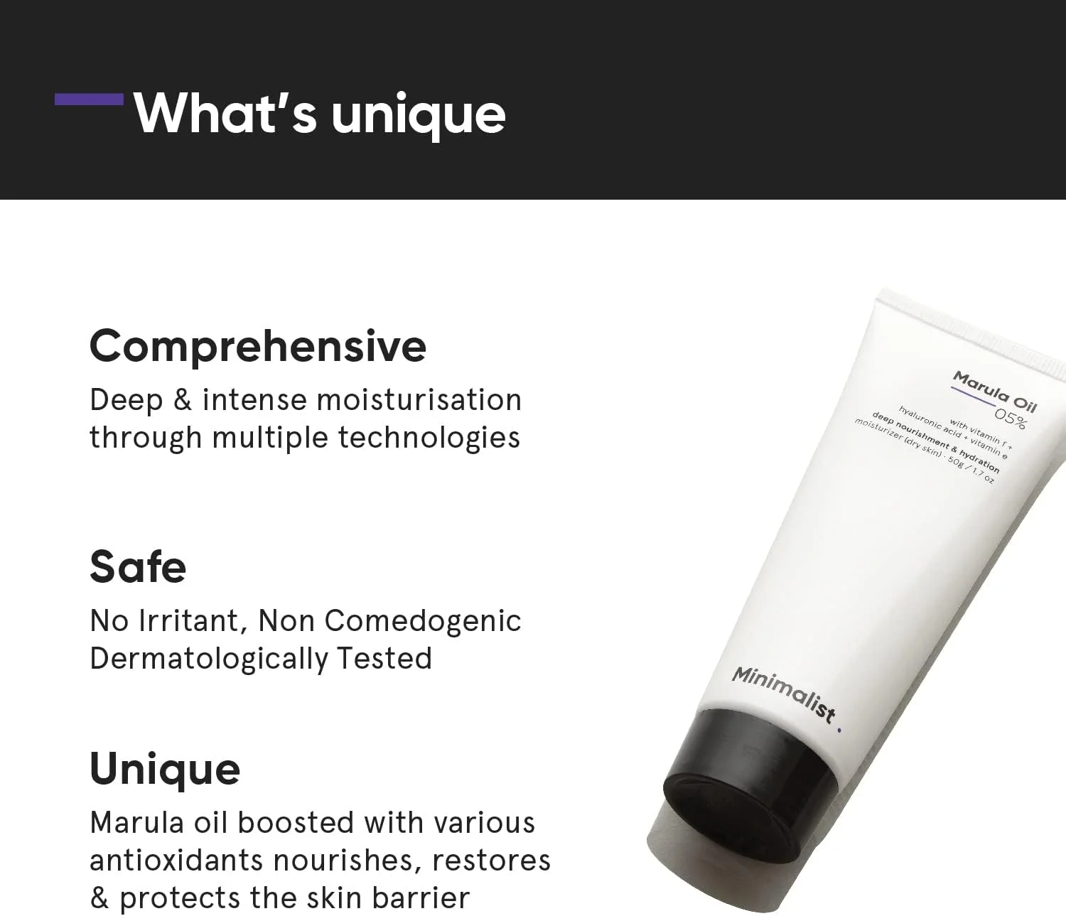 مرطوب کننده صورت روغن مارولا 5% مینیمالیست برای پوست خشک با اسید هیالورونیک برای تغذیه و آبرسانی عمیق، برای آقایان و بانوان مرطوب کننده صورت روغن مارولا 5% مینیمالیست برای پوست خشک با اسید هیالورونیک برای تغذیه و آبرسانی عمیق، برای آقایان و بانوان