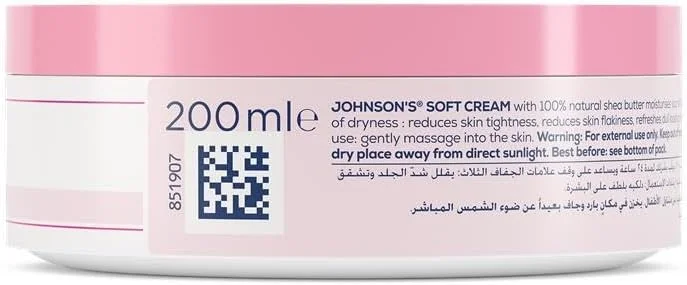 کرم بدن مرطوب کننده 24 ساعته جانسون، فرمول ملایم و آبرسان نرم که برای کاهش سفتی، پوسته پوسته شدن و تیرگی پوست طراحی شده است و راحتی طولانی مدت را فراهم می کند، 200 میلی لیتر. طراحی بسته بندی ممکن است متفاوت باشد