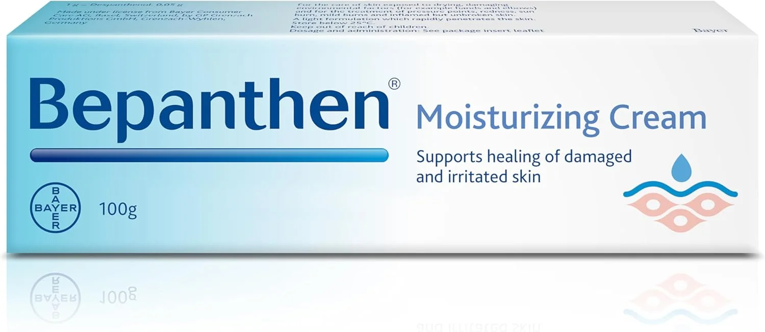 کرم مرطوب کننده بپانتن، 100 گرم، مرطوب کننده مصرف روزانه، کرم بدن و صورت، مرطوب کننده صورت پروویتامین B5 پانتنول