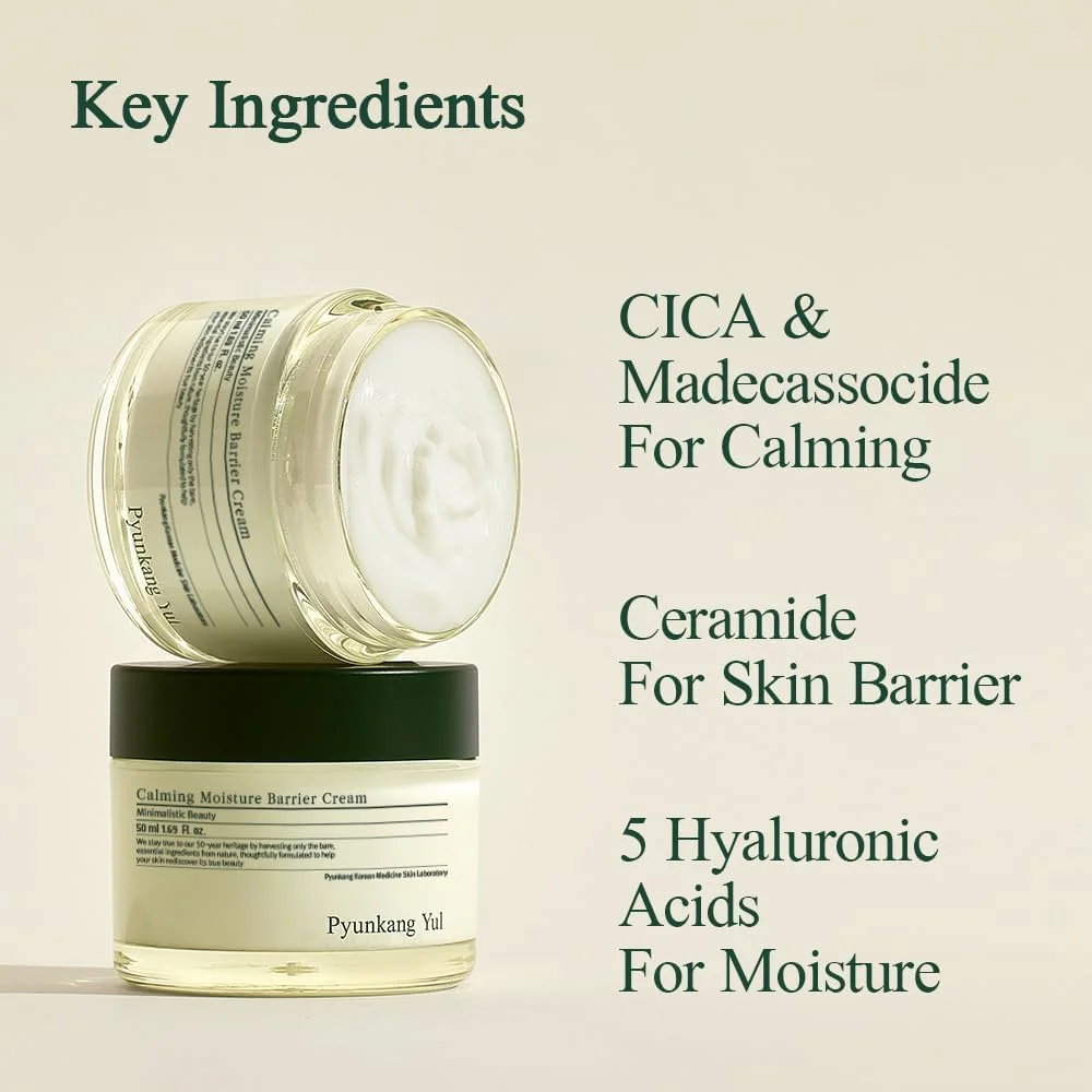 کرم مرطوب کننده و تسکین دهنده پوست حساس [PKY] Pyunkang Yul، حاوی هیالورونیک اسید و سرامید برای آبرسانی، وگان، مراقبت از پوست کره ای (50 میلی لیتر)