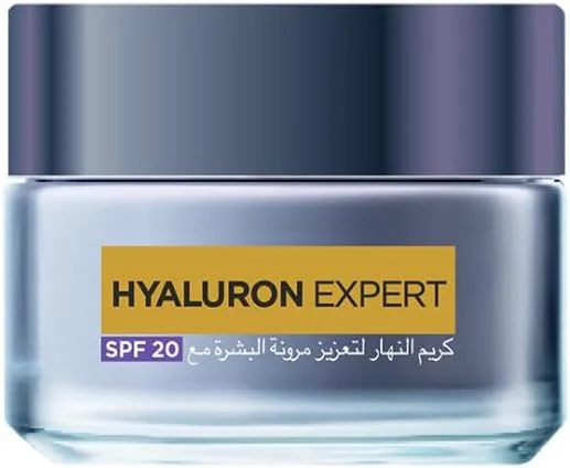 کرم روز مرطوب کننده و حجم دهنده پوست لورآل پاریس مدل Hyaluron Expert حاوی اسید هیالورونیک، 50 میلی لیتر