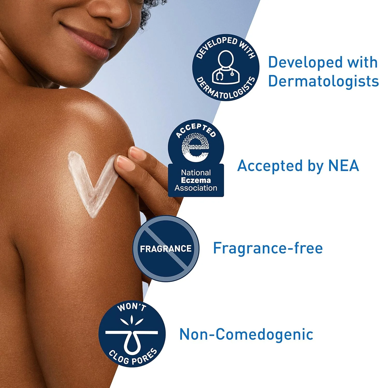 کرم مرطوب کننده سراوی، مرطوب کننده صورت و بدن برای پوست خشک، کرم بدن با اسید هیالورونیک و سرامید، 539 گرم