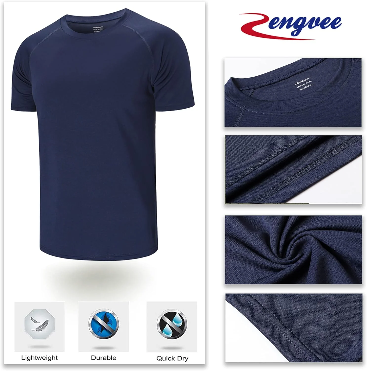 ست 5 عددی تیشرت مردانه ZENGVEE، تیشرت ورزشی مردانه با قابلیت خشک شدن سریع، یقه گرد، مناسب دویدن و تمرین، دارای قابلیت جذب رطوبت، آستین کوتاه و مناسب فعالیت های ورزشی ست 5 عددی تیشرت مردانه ZENGVEE، تیشرت ورزشی مردانه با قابلیت خشک شدن سریع، یقه گرد، مناسب دویدن و تمرین، دارای قابلیت جذب رطوبت، آستین کوتاه و مناسب فعالیت های ورزشی