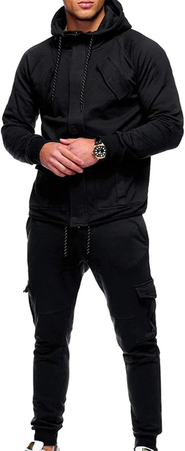 ست گرمکن ورزشی مردانه مدل Zipper رنگ مشکی سایز XL ست گرمکن ورزشی مردانه مدل Zipper رنگ مشکی سایز XL
