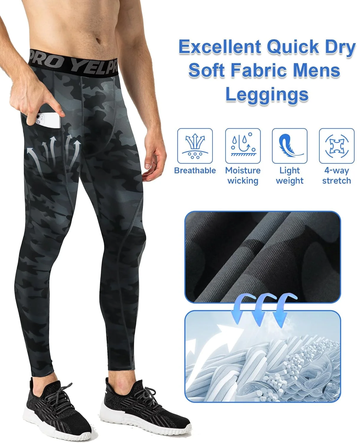 لگ ورزشی مردانه Yuerlian، جوراب شلواری ورزشی، شلوار باشگاه با جیب، لایه زیرین خشک و خنک برای ورزش، یوگا، فوتبال و دوچرخه سواری لگ ورزشی مردانه Yuerlian، جوراب شلواری ورزشی، شلوار باشگاه با جیب، لایه زیرین خشک و خنک برای ورزش، یوگا، فوتبال و دوچرخه سواری