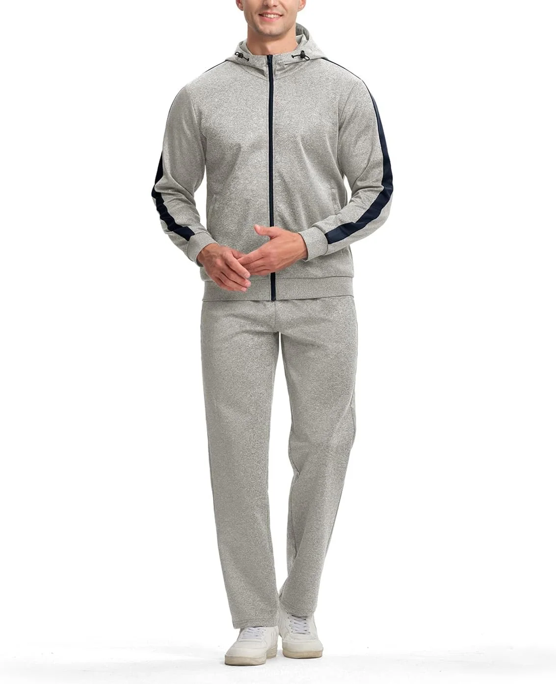 ست لباس ورزشی مردانه YSENTO، ست 2 تکه، مناسب دویدن، گرم کردن، دارای 4 جیب زیپ‌دار