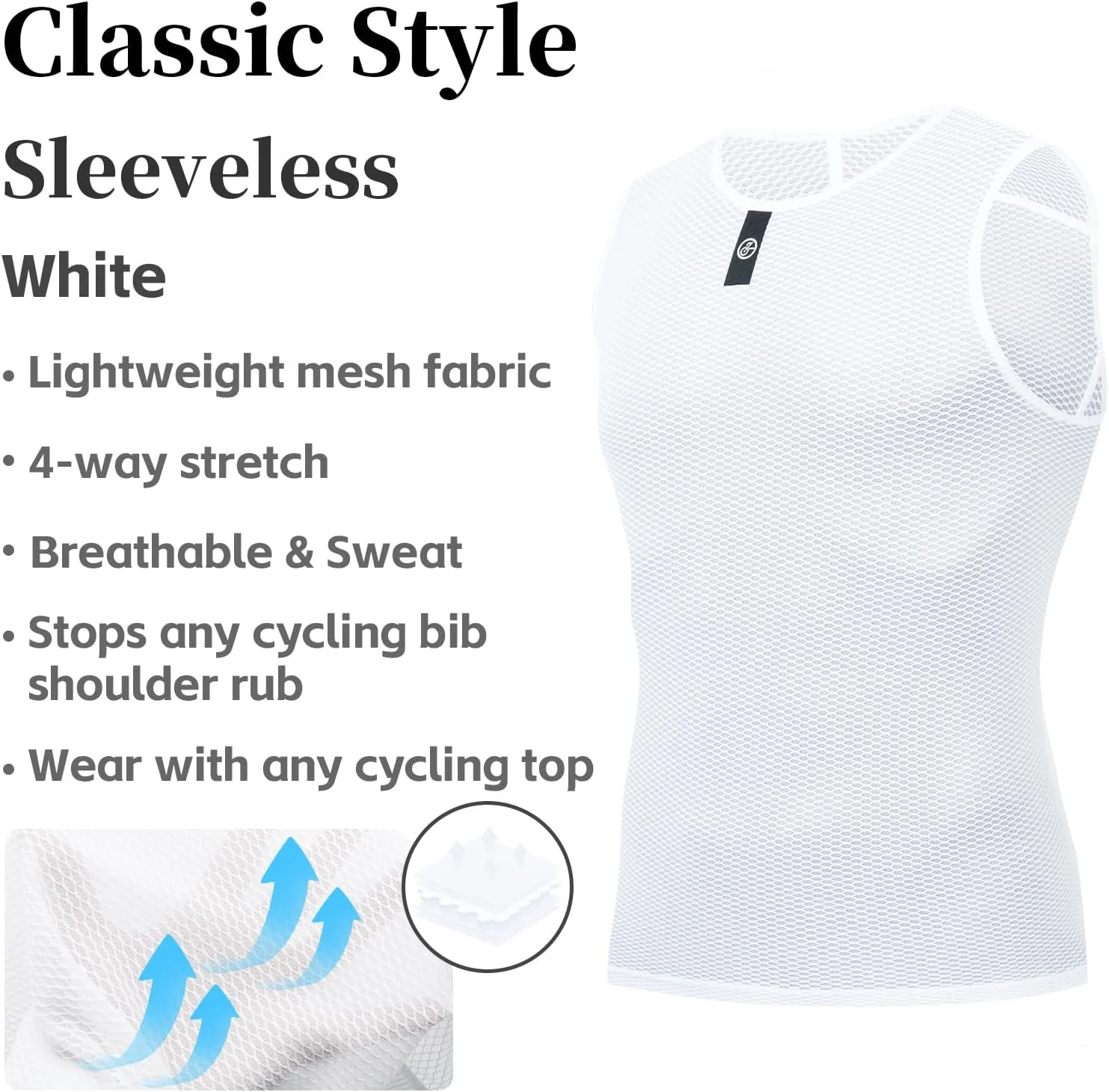 زیرپوش رکابی مردانه دوچرخه سواری YKYWBIKE، خشک شونده سریع، توری