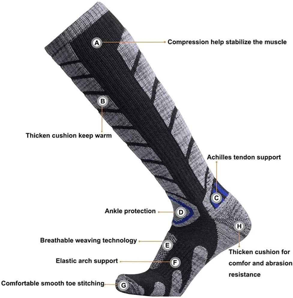 جوراب ساق بلند فشاری YARDHOBI، جوراب های راحت ورزشی، مناسب برای جوراب های اسکی ورزشی، جوراب های اسنوبرد، جوراب های ساق پا اسکی، جوراب های بلند زمستانی برای زنان و مردان ورزش دویدن مسافرت (2 جفت) جوراب ساق بلند فشاری YARDHOBI، جوراب های راحت ورزشی، مناسب برای جوراب های اسکی ورزشی، جوراب های اسنوبرد، جوراب های ساق پا اسکی، جوراب های بلند زمستانی برای زنان و مردان ورزش دویدن مسافرت (2 جفت)