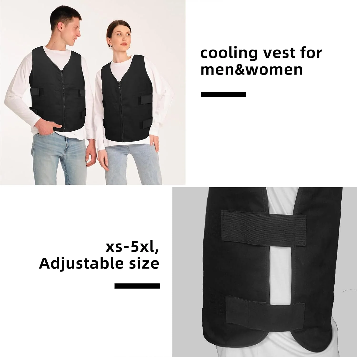 جلیقه خنک کننده یخی WORLD-BIO برای هوای گرم - جلیقه سرد قابل تنظیم برای مردان و زنان - قابل استفاده مجدد برای کار در فضای باز، ورزش، ماهیگیری و کاهش گرما، سایز آزاد