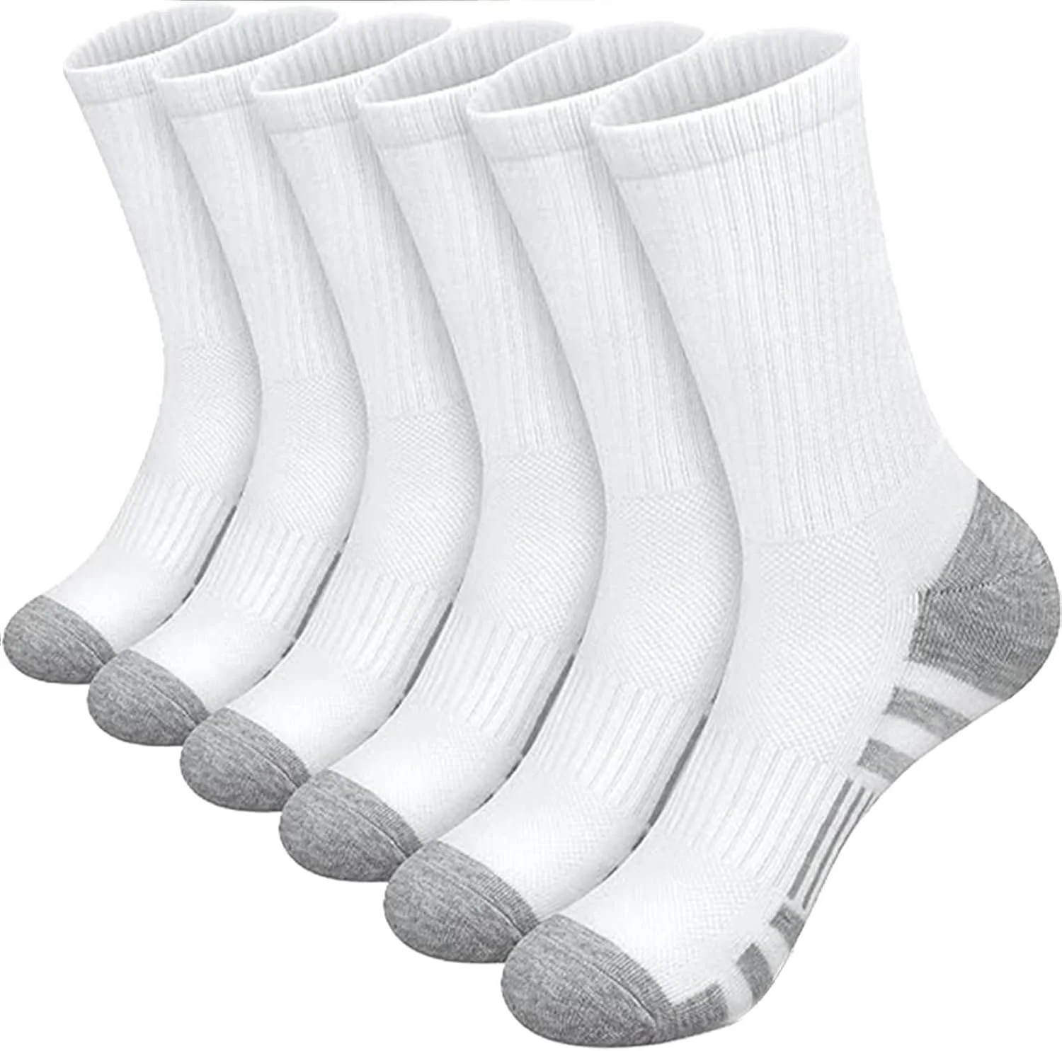 جوراب ورزشی ساق متوسط مردانه و زنانه با قابلیت تنفس و بالشتک گذاری، مناسب برای استفاده روزانه (6 جفت) جوراب ورزشی ساق متوسط مردانه و زنانه با قابلیت تنفس و بالشتک گذاری، مناسب برای استفاده روزانه (6 جفت)