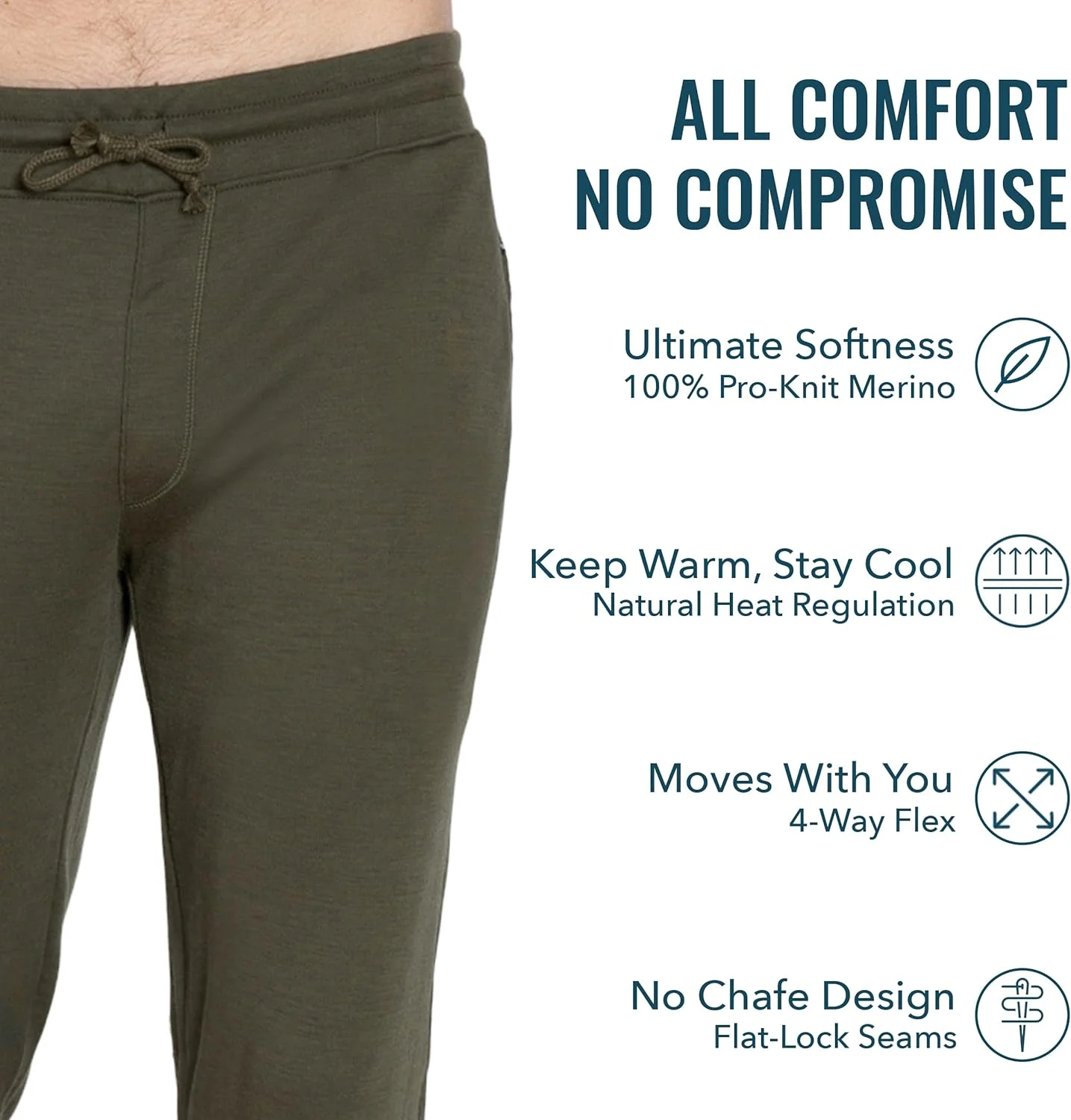 شلوار جاگر مردانه پشمی - تنفس پذیر، ضد بو و رطوبت گیر