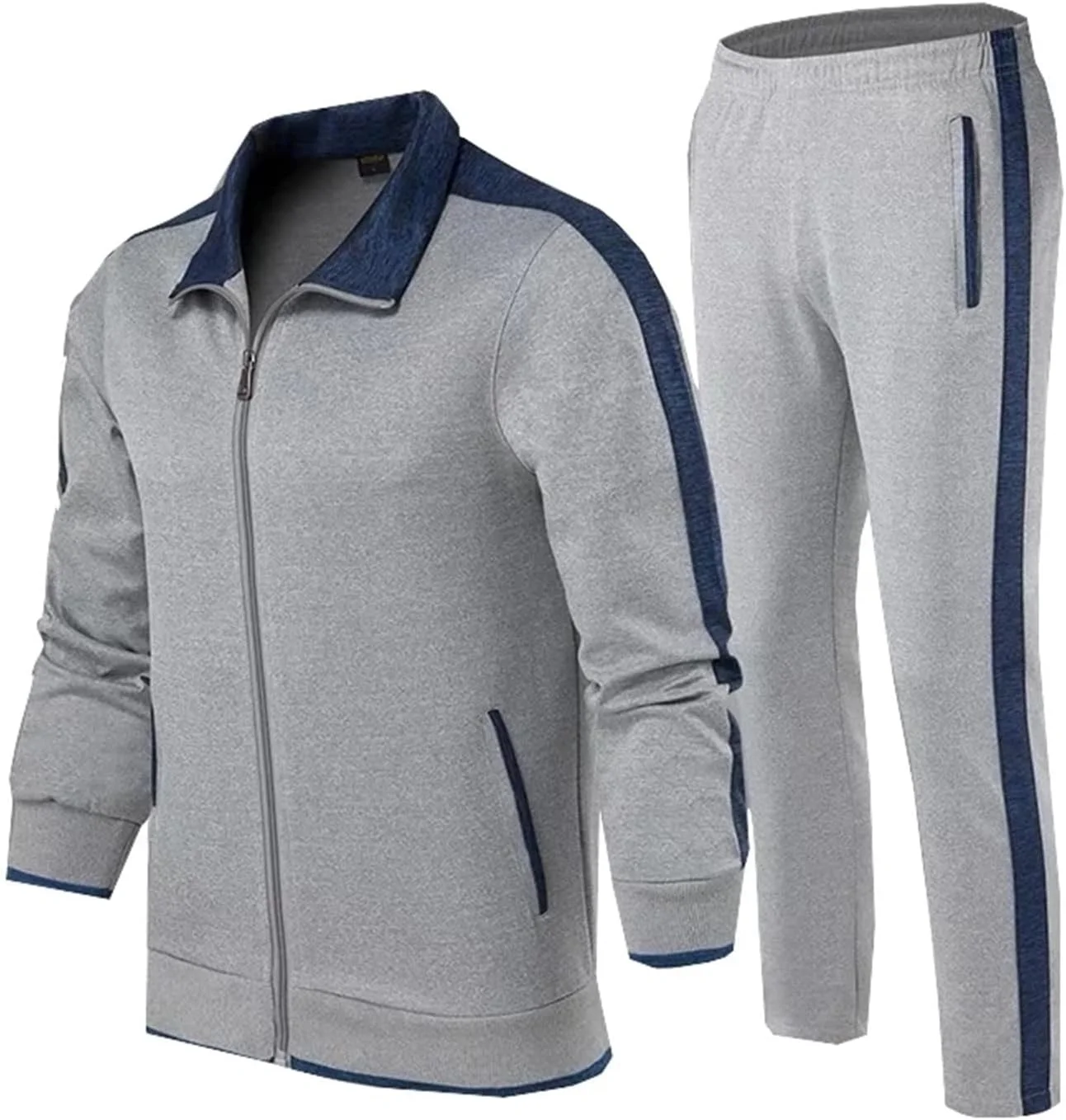 ست ورزشی مردانه بهاره و پاییزه، لباس ورزشی مردانه، ست دو تکه شامل ژاکت و شلوار، مناسب باشگاه و دویدن ست ورزشی مردانه بهاره و پاییزه، لباس ورزشی مردانه، ست دو تکه شامل ژاکت و شلوار، مناسب باشگاه و دویدن
