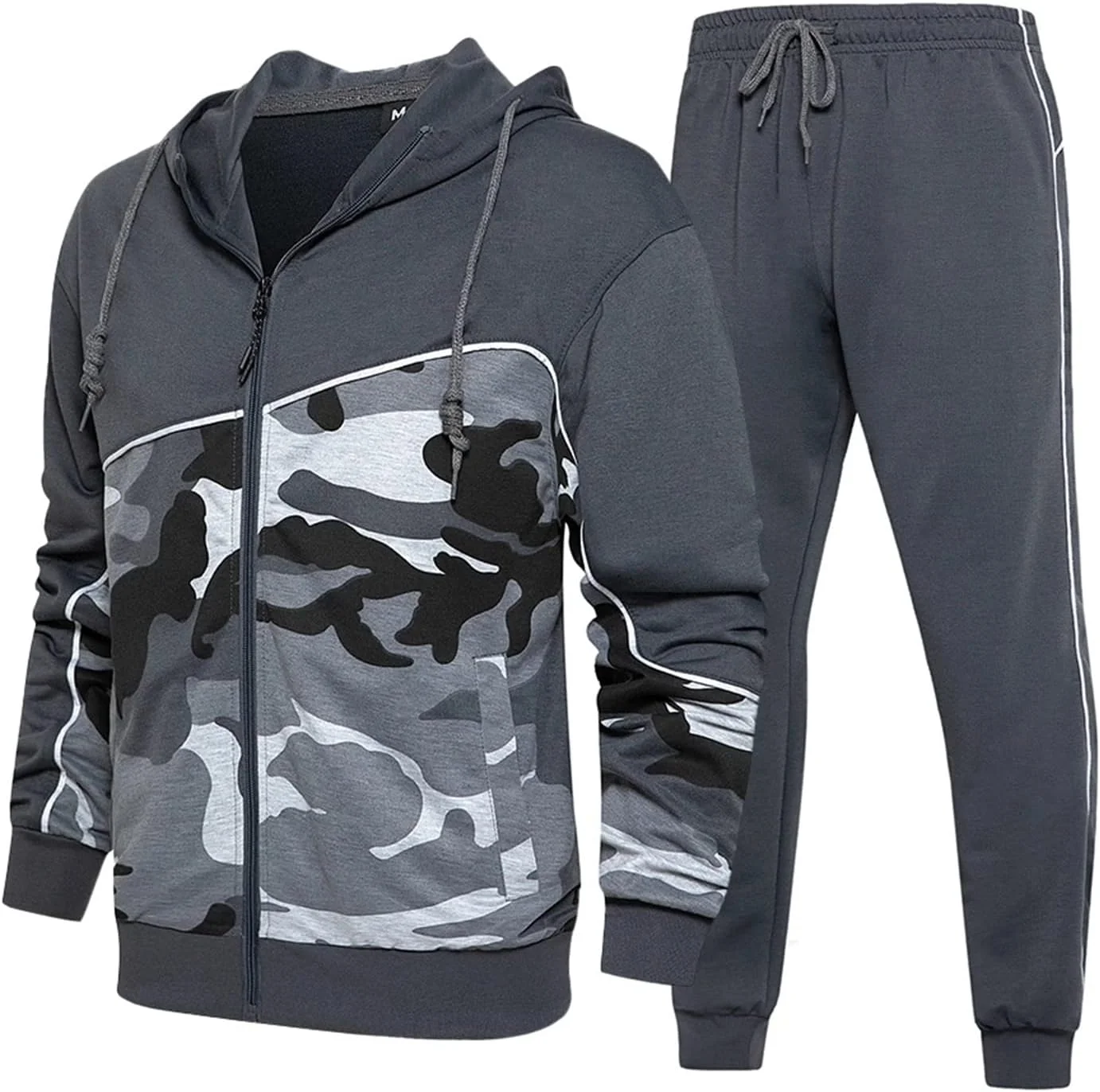 ست مردانه مد پاییز و زمستان، لباس ورزشی مردانه 2 تکه، کت و شلوار ورزشی هودی + شلوار مردانه