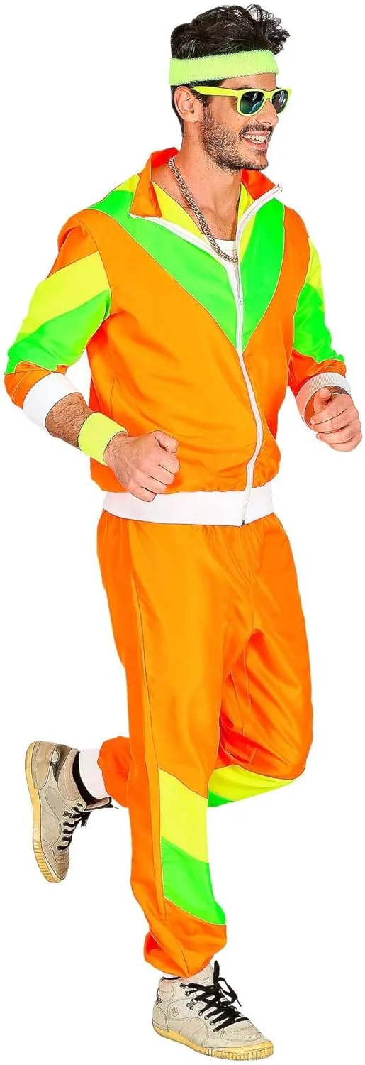 لباس ورزشی مردانه دهه 80 میلادی نارنجی سایز ایکس لارج برند W WIDMANN MILANO مدل Party Fashion 10174