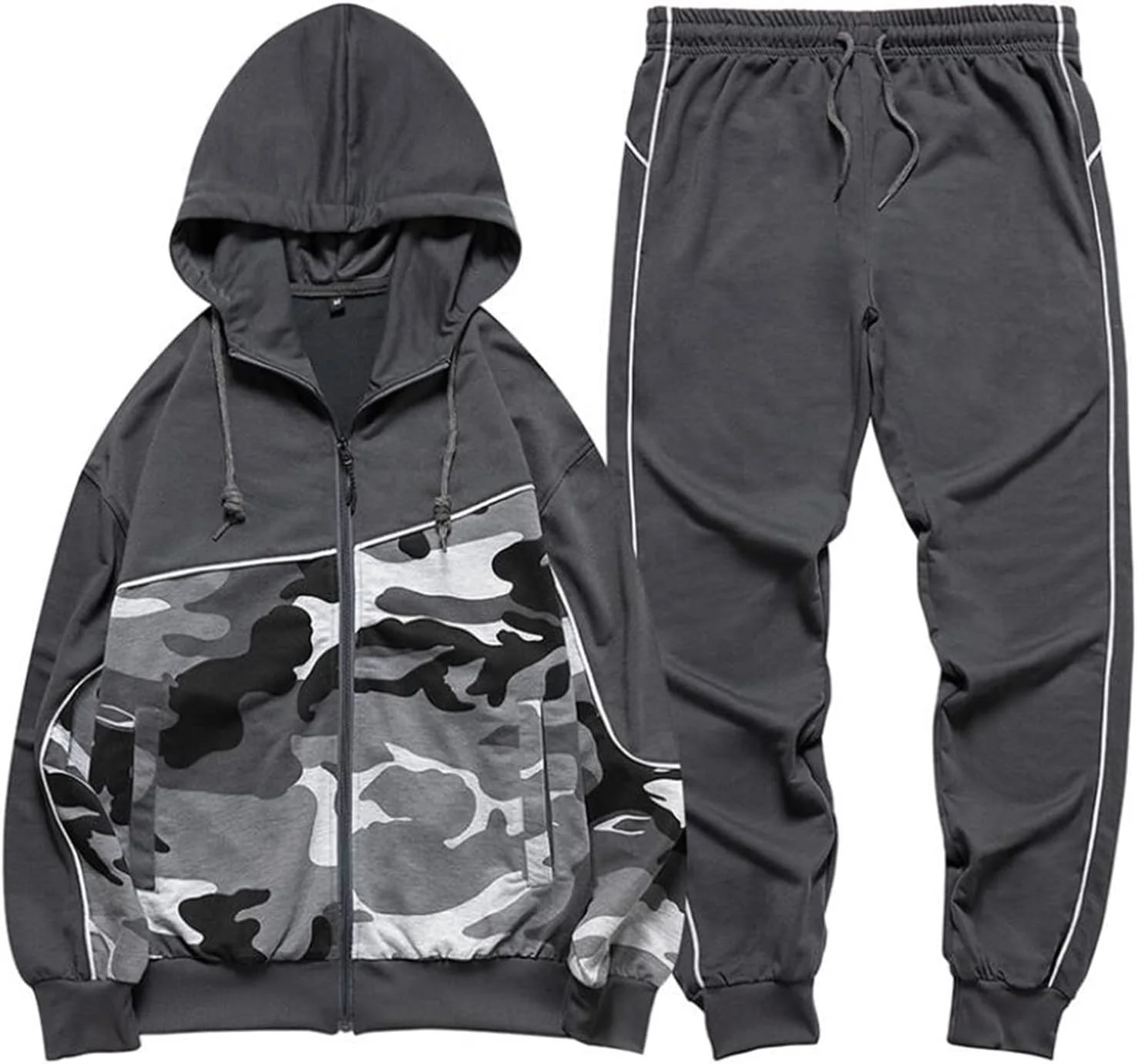 ست مردانه مد پاییز و زمستان، لباس ورزشی مردانه 2 تکه، کت و شلوار ورزشی هودی + شلوار مردانه