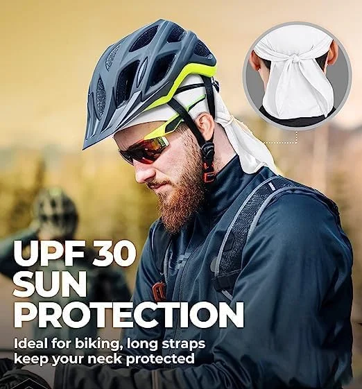 کلاه خنک کننده سر فروشگاه سفید - کلاه جمجمه ای برای مردان - روسری سر، دستمال سر، هدبند، کلاه بافتنی برای موتور سیکلت، دوچرخه سواری، ورزش