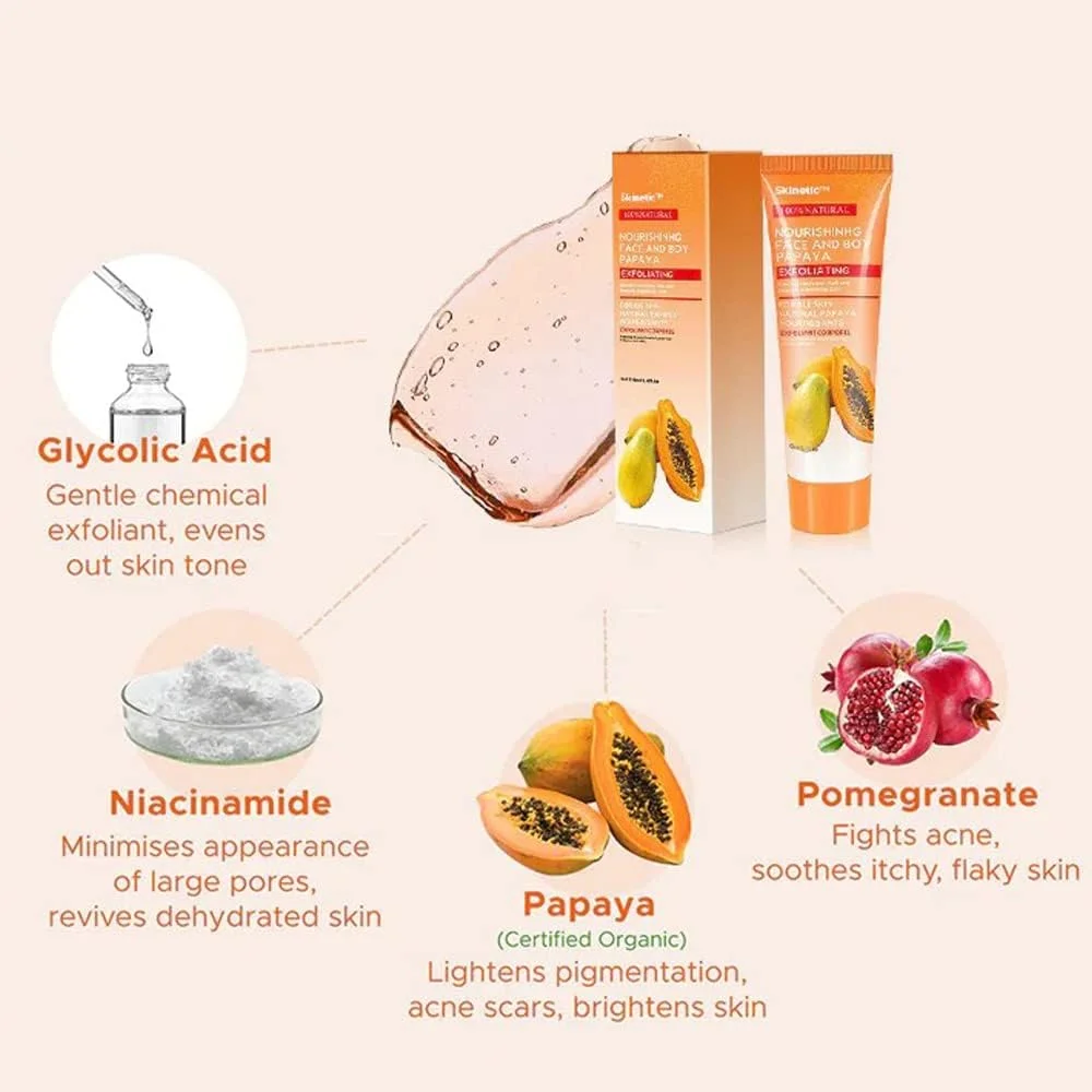 دو عدد لایه بردار عمقی روشن کننده پاپایا، کرم روشن کننده پاپایا، ژل اسکراب لایه بردار صورت، لایه بردار عمقی روشن کننده برای صورت