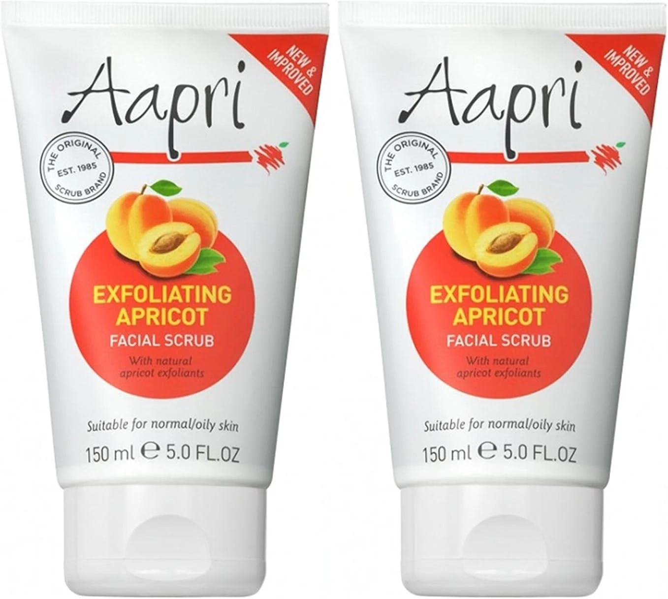 ۲ عدد کرم اسکراب لایه بردار صورت زردآلو آپری ۱۵۰ میلی لیتر، فرمول جدید و بهبود یافته