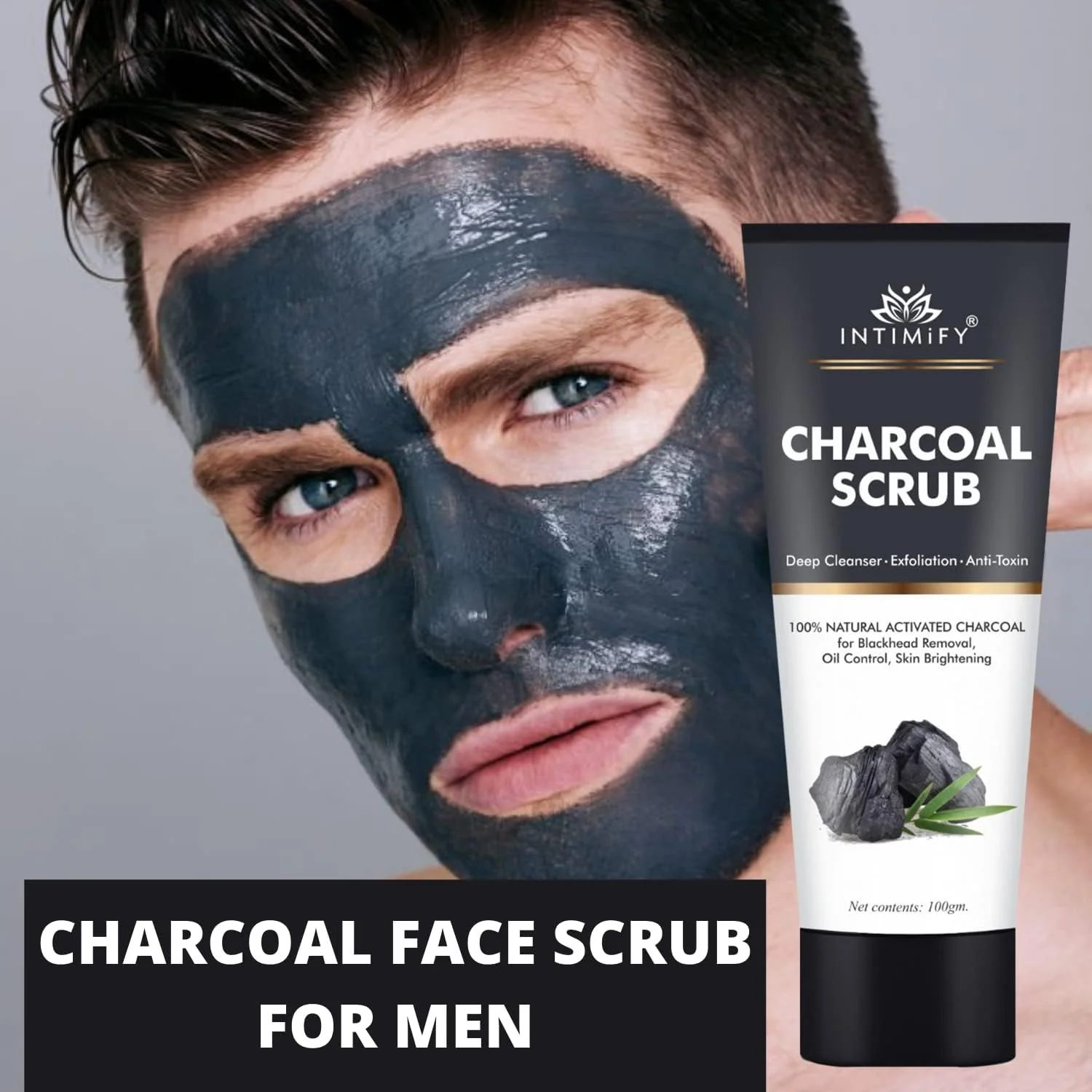 اسکراب صورت زغالی برای آقایان و بانوان، مناسب پوست چرب و درخشان، لایه بردار و از بین برنده جوش های سرسیاه، 100 گرمی (تک عددی)