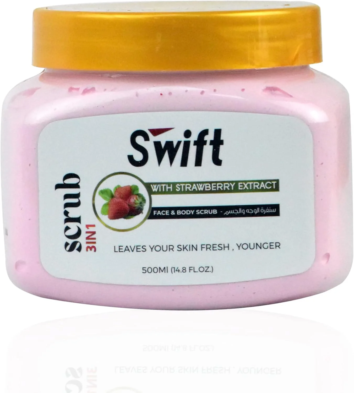 کرم اسکراب صورت 3 در 1 سویفت با عصاره توت فرنگی | اسکراب صورت ارگانیک میکرودرم ابریژن روشن کننده لایه بردار پاک کننده جوش های سرسیاه بهبود لکه های تیره آکنه - (توت فرنگی 3 در 1)